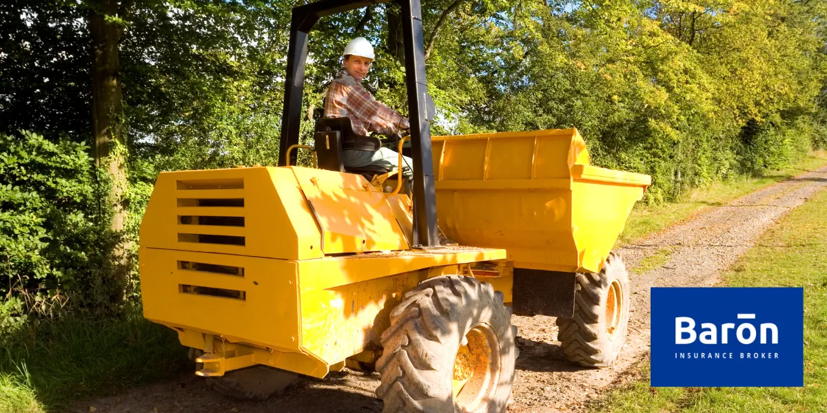 Excavadora con seguro de circulación actualizado